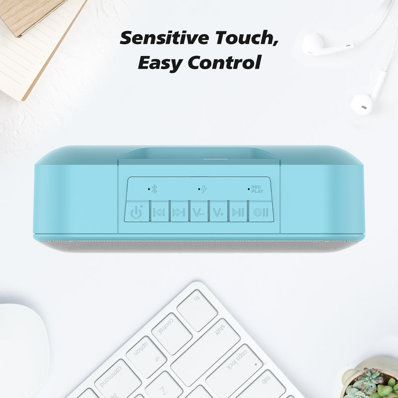 Portable Bluetooth Audio Digitizer & Speaker, Record & Play 12W Stereo Sound with Line-in, USB Flash Drive & TF Card Support