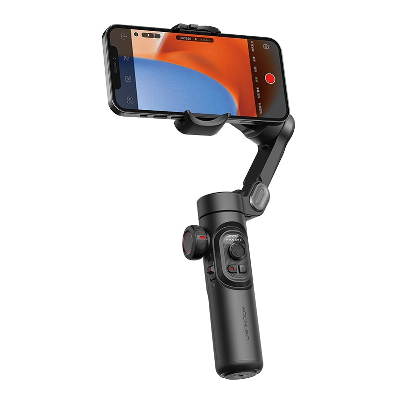 Handhållen 3-axlig telefonstabilisator Vikbar gimbal för iPhone och Android Fokus-hjul och ansikts-/objektspårning