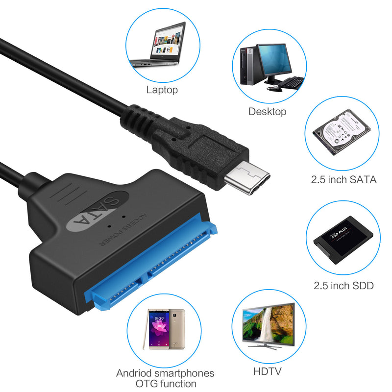 NÖRDIC USB-C till SATA adapter 2,5 SATA III HDD 5Gbps