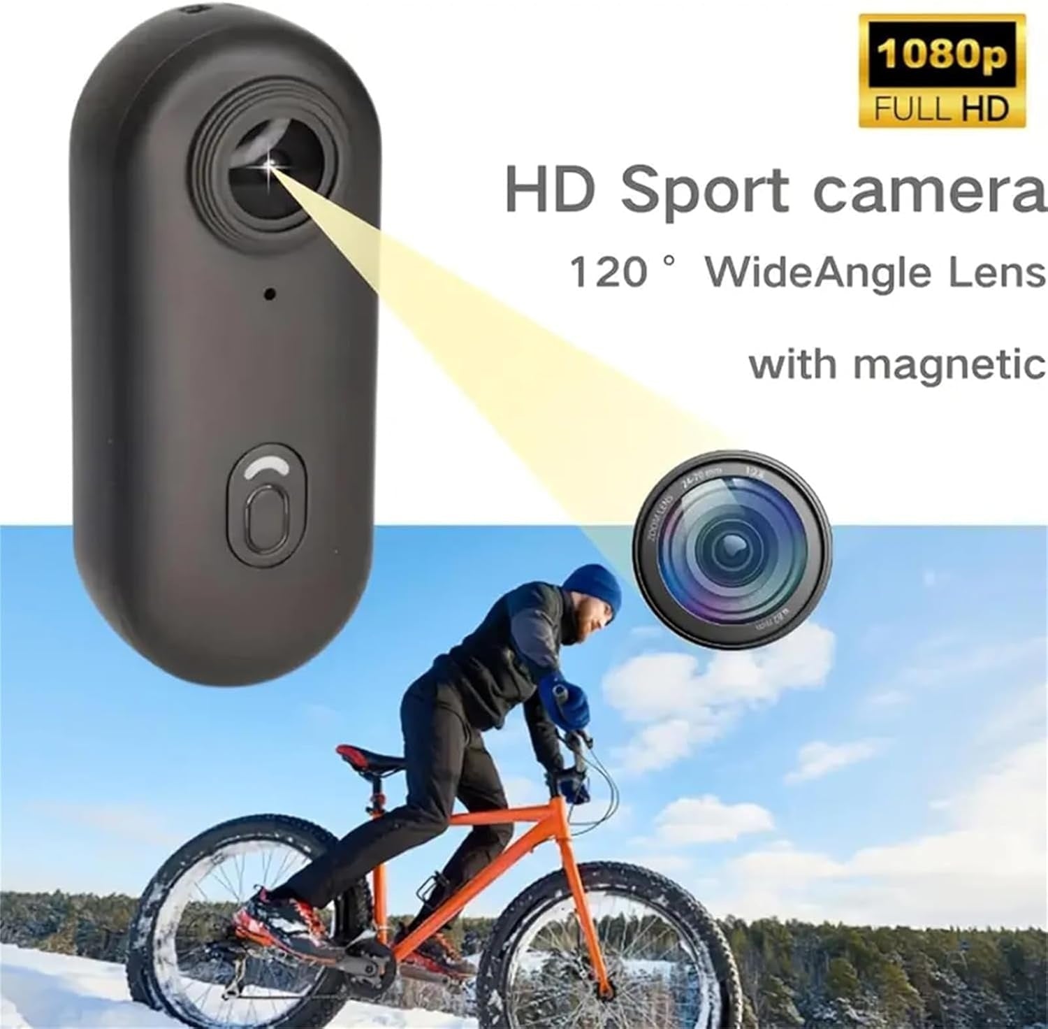 4K Mini handsfree bodycam, POV-kamera, HD 1080p mini bärbar actionkamera med ljud