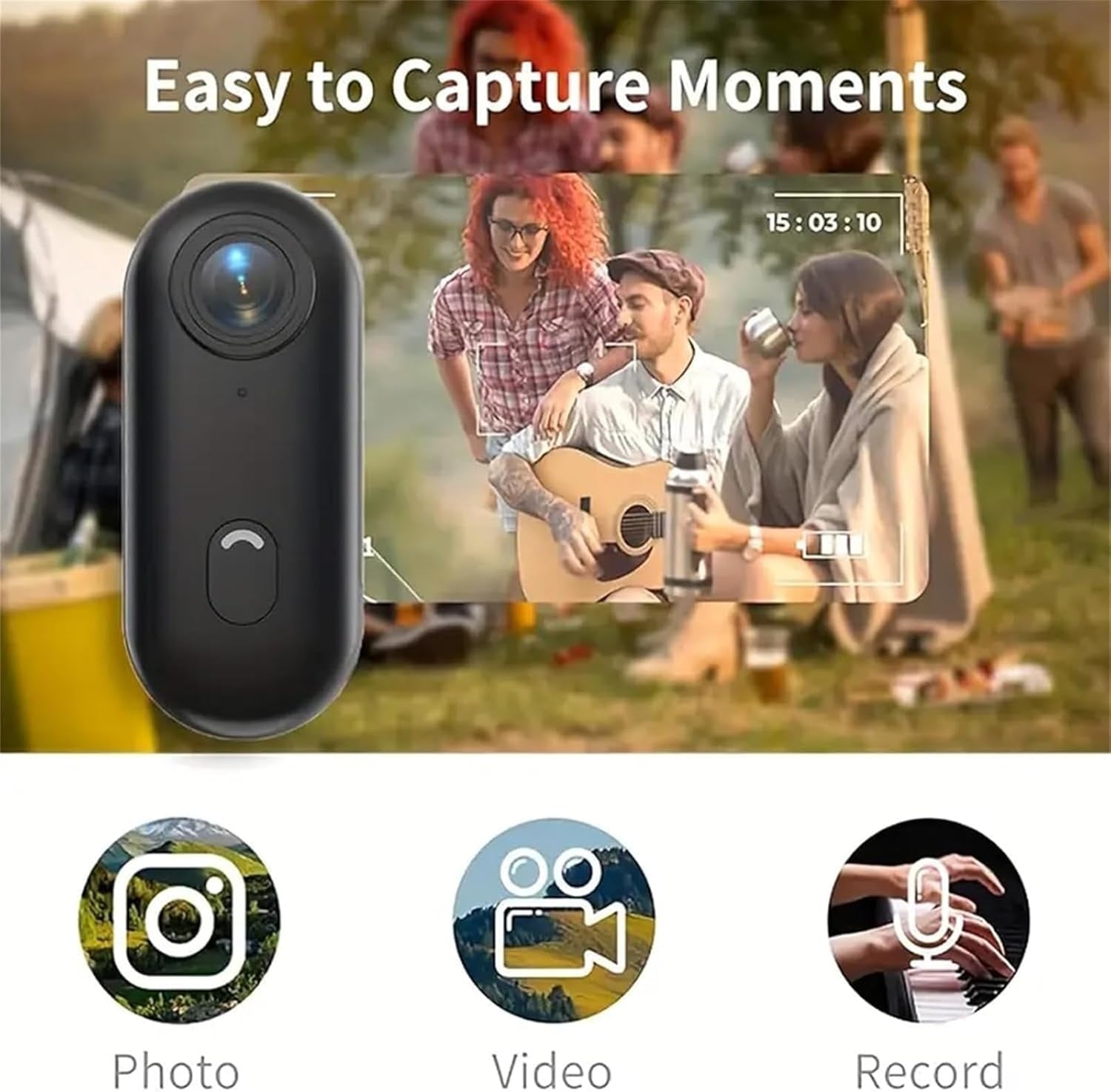 4K Mini handsfree bodycam, POV-kamera, HD 1080p mini bärbar actionkamera med ljud