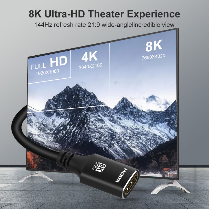 NÖRDIC HDMI förlängningskabel 3m 8K60Hz 4K144 HDMI 2,1 48Gbps Ultra High Speed HDMI