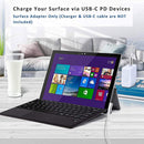NÖRDIC USB-C laddningsadapter för Microsoft Surface 15V3A 45W