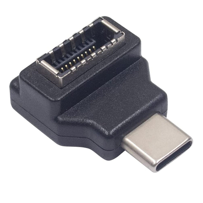 NÖRDIC Type E hona till USB-C hane 90 graders vinklad adapter