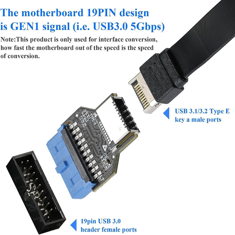 NÖRDIC USB 3.0 19 pin header till USB Type-E adapter