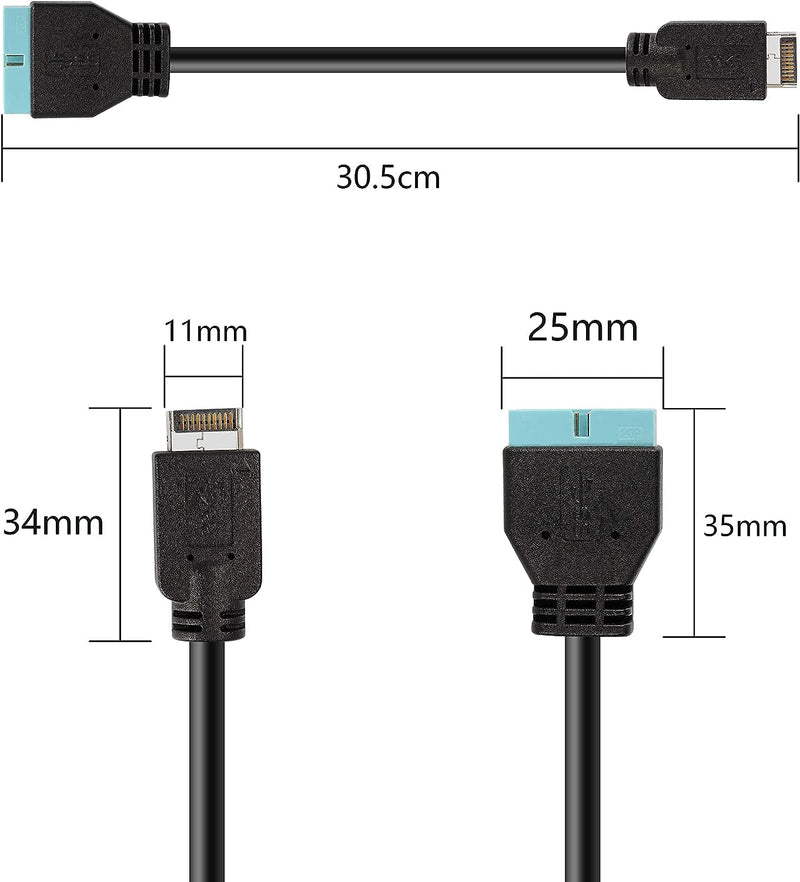 NÖRDIC USB Type-E to 20 pin USB header adapter 30cm