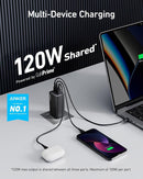 ANKER 737 USB C Charger 120W GaNPrime, PPS 3-Port Fast Compact Wall Charger