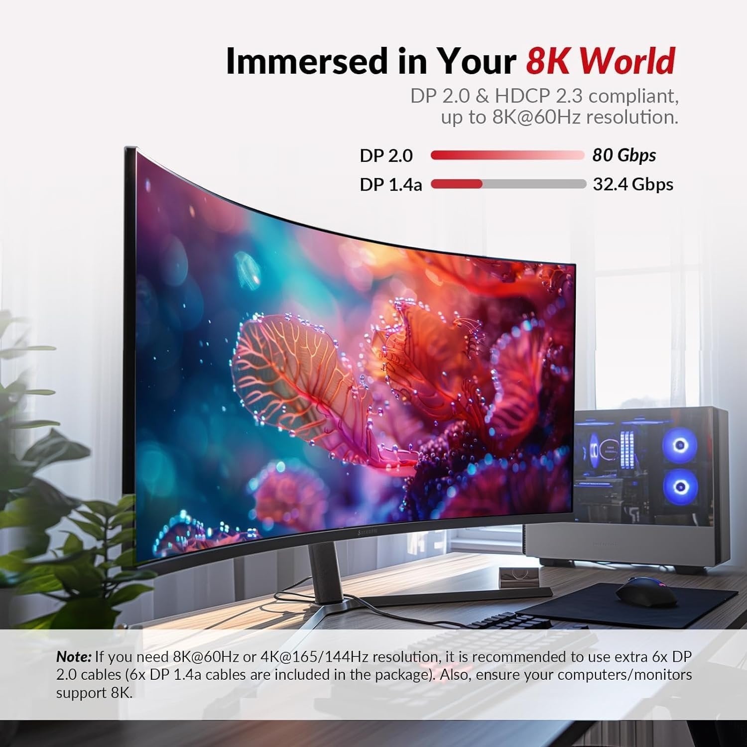 AV Access iDock D23 Dockningsstation och KVM-switch 2 till 3 DP till DP, 8K60Hz, 5x USB-A, 1x USB-C PD, 3.5mm AUX, SD-kortplats och 1Gbps ethernet