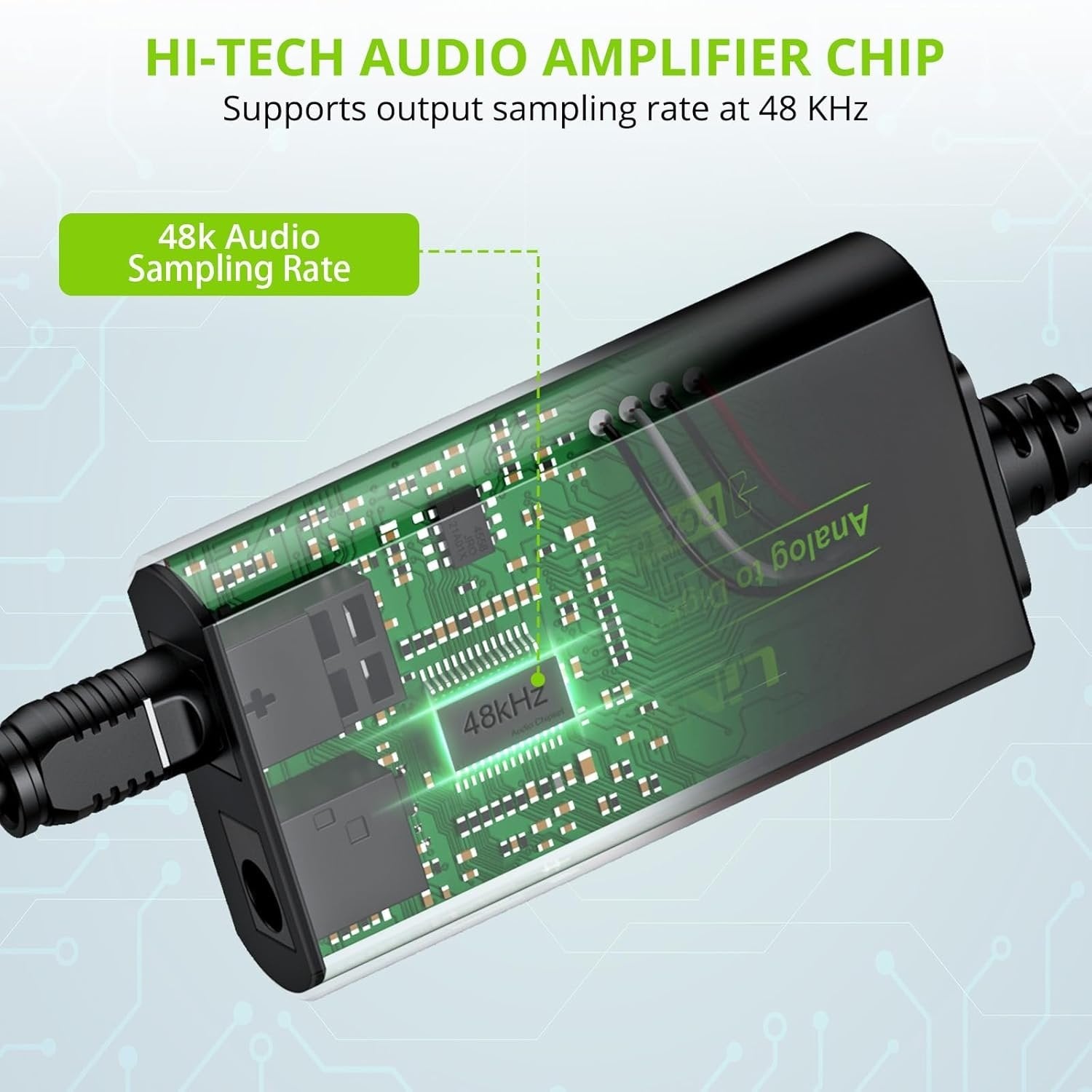 NÖRDIC Analog till Digital Audio Converter RCA till Digital Toslink SPDIF Optisk med optisk kabel