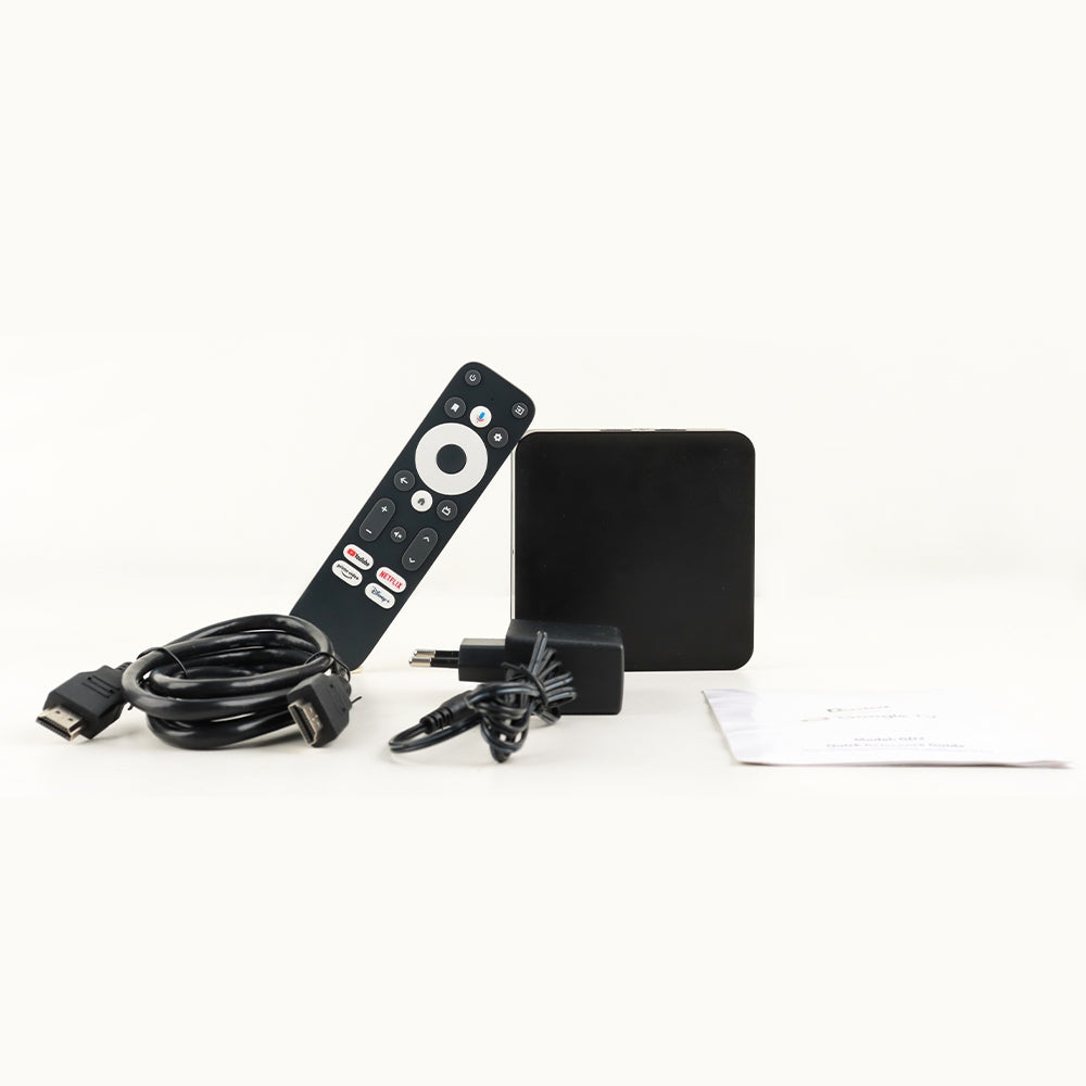 Android Google TV-Certifierad 4K-Streamer, mediaplayer-box med röstassistent, fjärrkontroll, inbyggd Chromecast och smart home-kontroll