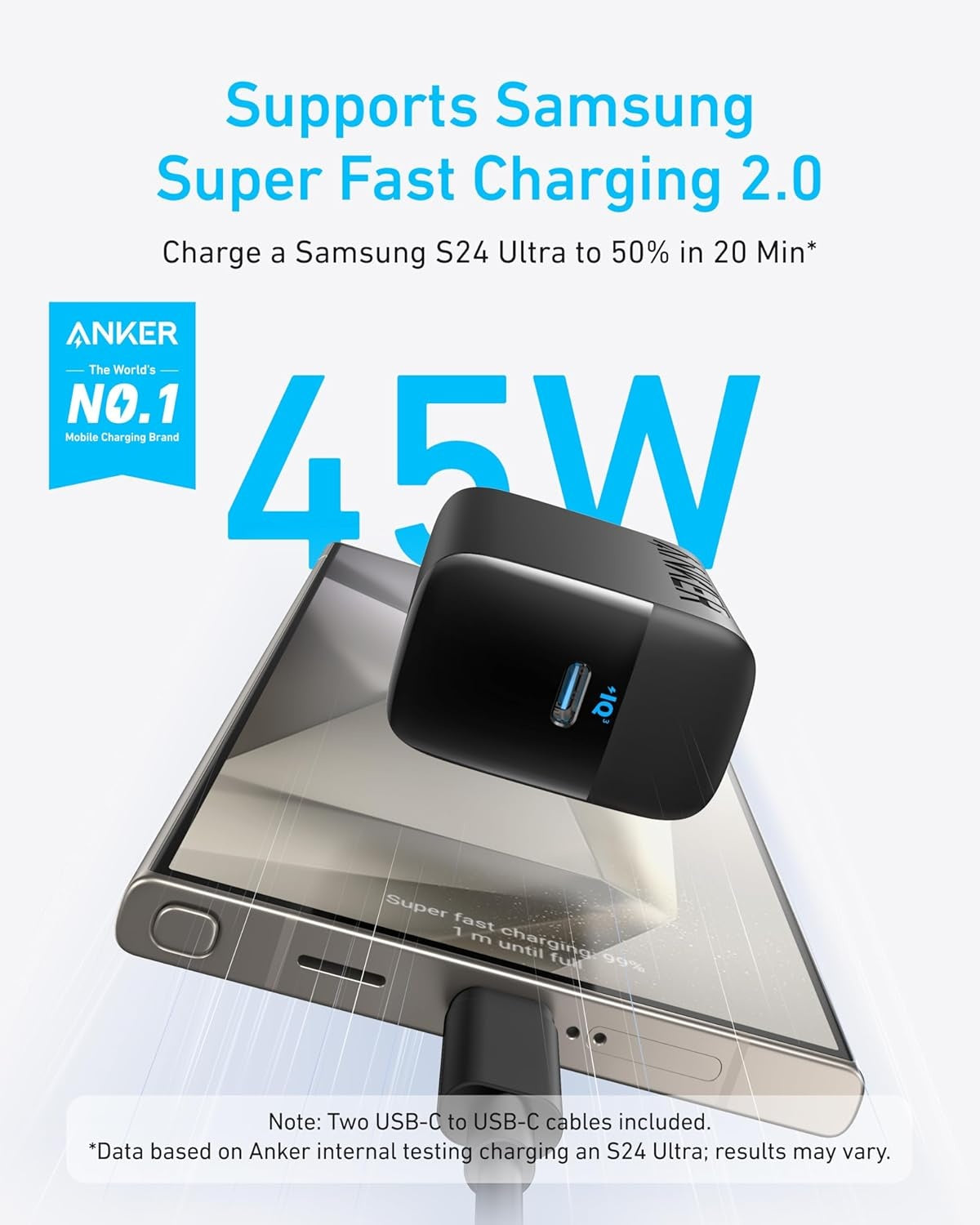 Anker 45 W USB C Charger, iPad Charger, PPS Fast Charging Power Supply