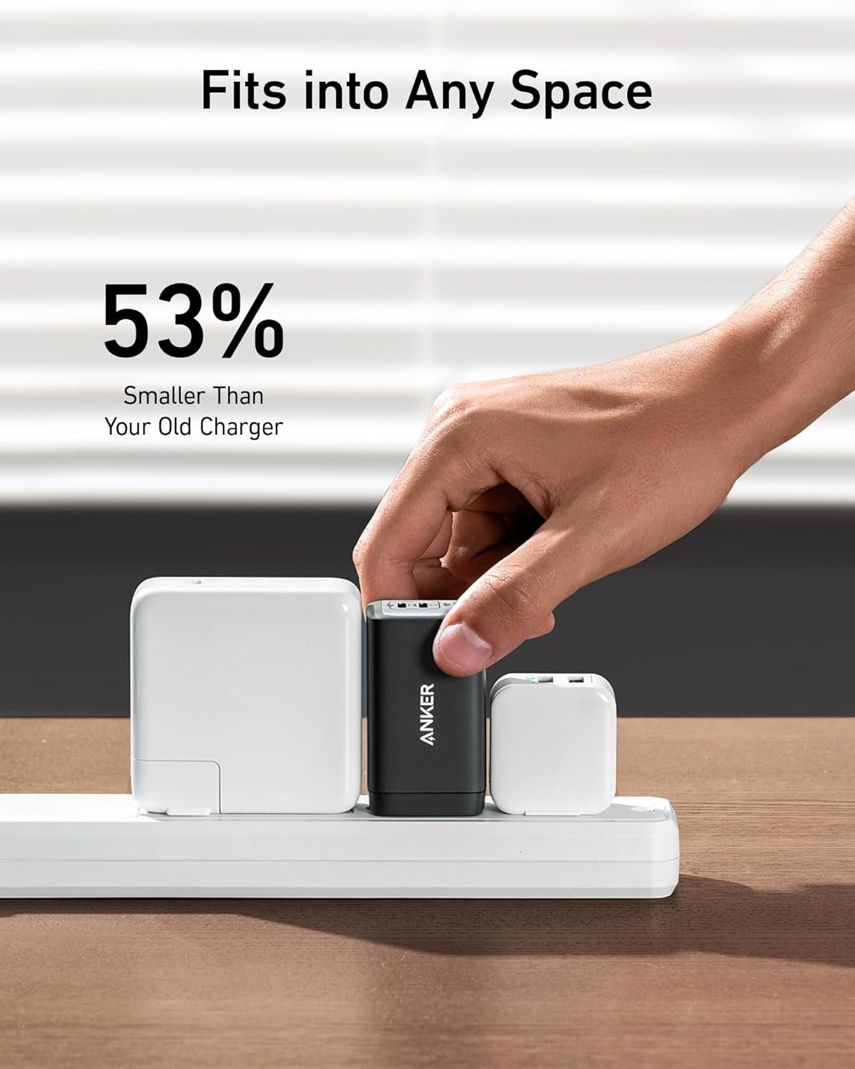 Anker 735 Laddare GaNPrime 65W 1x USB-A 2x USB-C strömadapter