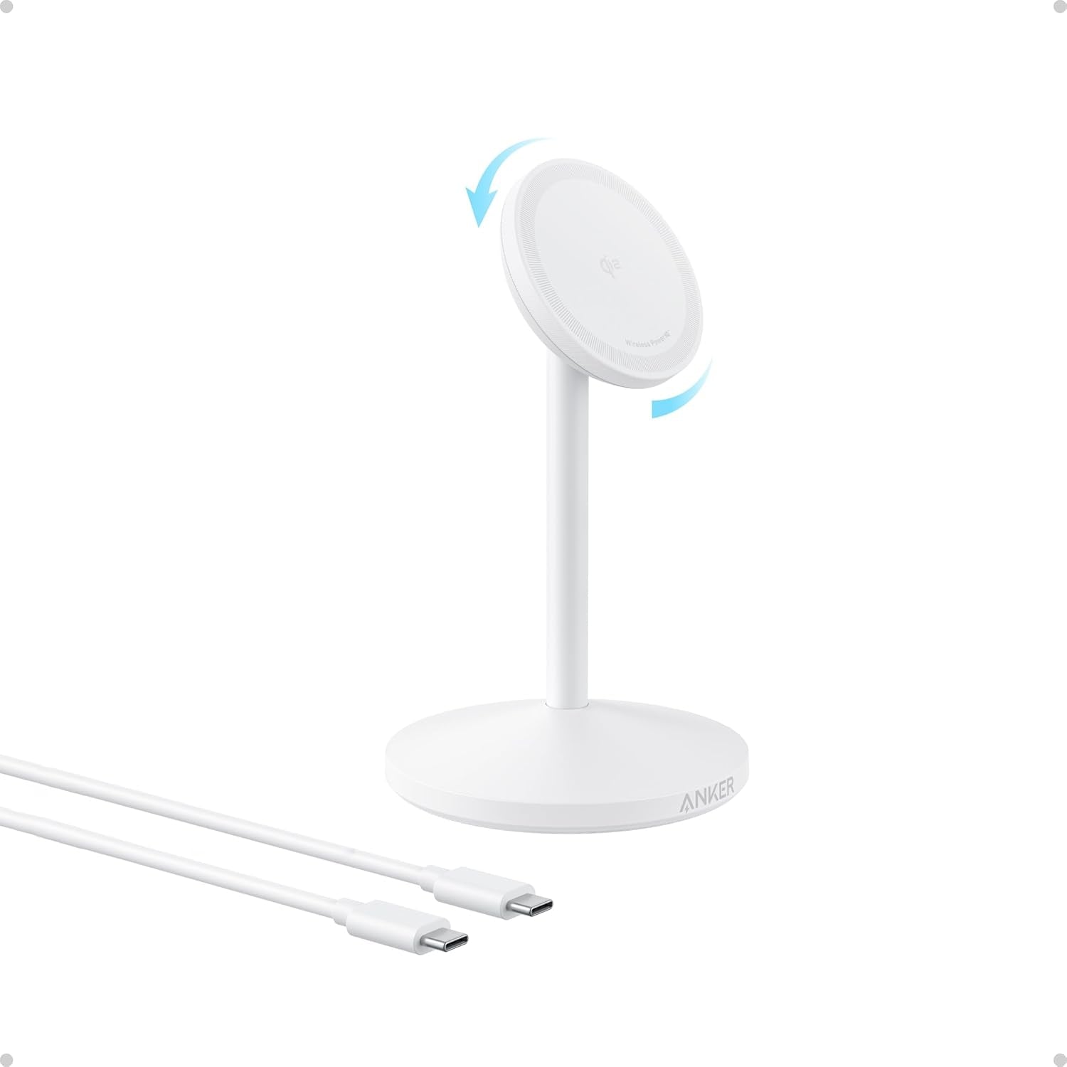 Anker MagGo 15 W Trådlös Laddare med USB-C Kabel, Qi2 Trådlös Laddare, för iPhone 16/15/14/13 Serien och AirPods