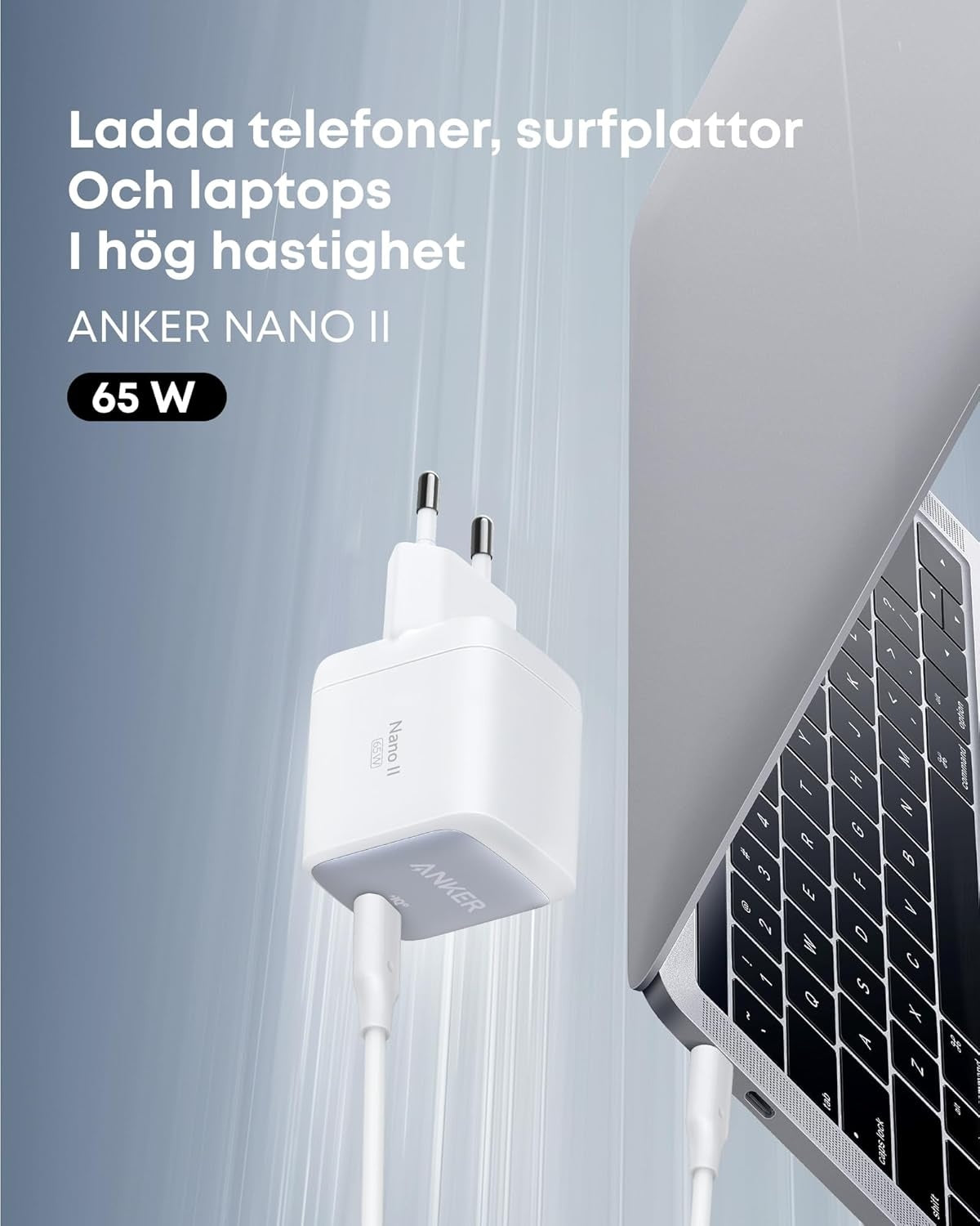 Anker Nano II 65W USB C Charger Power Supply with Fast Charging Power, GaN II Technology