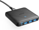 Anker PowerPort Atom III Slim GaN Väggladdare, 3XUSB-A 1XUSB-C portar 65W max, 4-portar, PIQ 3.0, för bärbara datorer, surfplattor och smartphones
