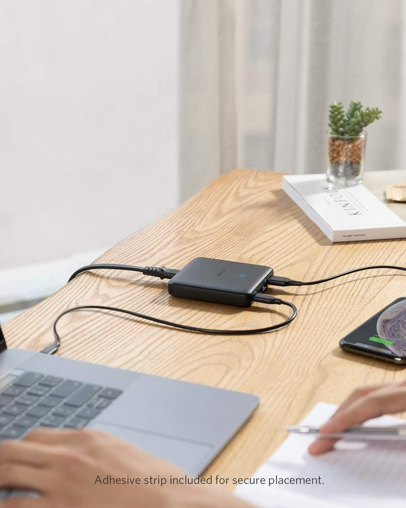 Anker PowerPort Atom III Slim GaN Väggladdare, 3XUSB-A 1XUSB-C portar 65W max, 4-portar, PIQ 3.0, för bärbara datorer, surfplattor och smartphones