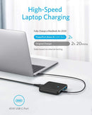 Anker PowerPort Atom III Slim väggladdare, Dubbel USB-C-portar och Dubbel USB-A-portar (65W Max), PIQ 3.0, GaN-material.