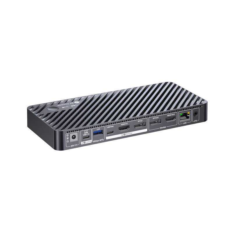 AV Access iDock B10 USB-C KVM-Switch Dockningsstation 2 till 2 för 1 Bärbar & 1 Stationär, 8K@60Hz Dubbla Skärmar, 100W Laddning, USB 3.2, 1G Ethernet