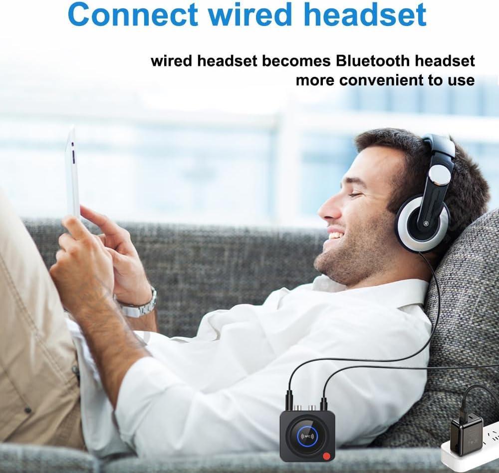 NÖRDIC Bluetooth 5.1 mottagare, med NFC, TF -kortplats , 3.5mm AUX/RCA, Låg latens trådlös ljudadapter för hemmusikstreaming stereosystem