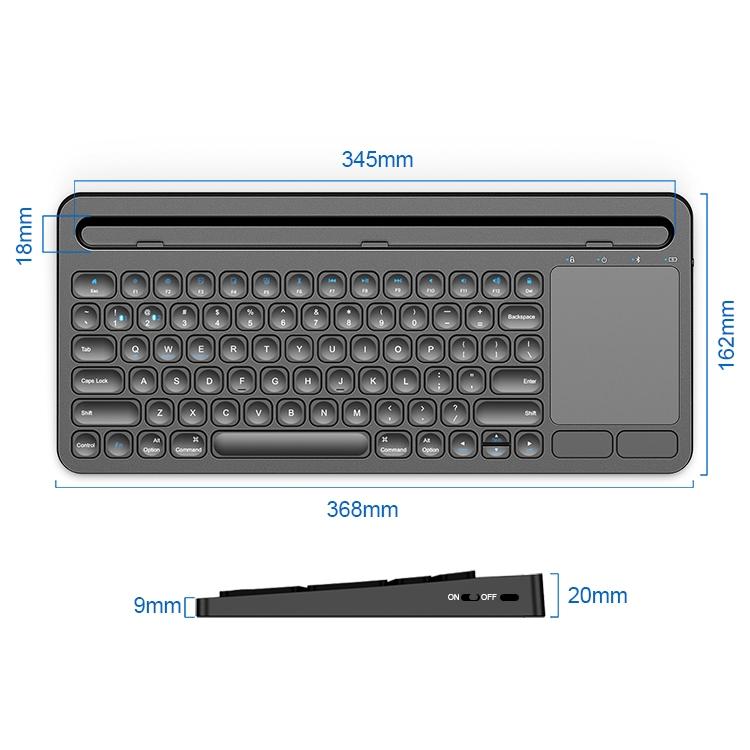 NÖRDIC Bluetooth Tangentbord med Pekplatta, US layout 78 tangenter