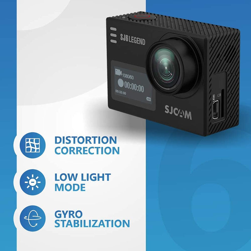 SJCAM SJ6LEGEND 4K 24fps Actionkamera, 3 axlar stabilisering, vattentät, touchscreen, Wifi uppkopplad.