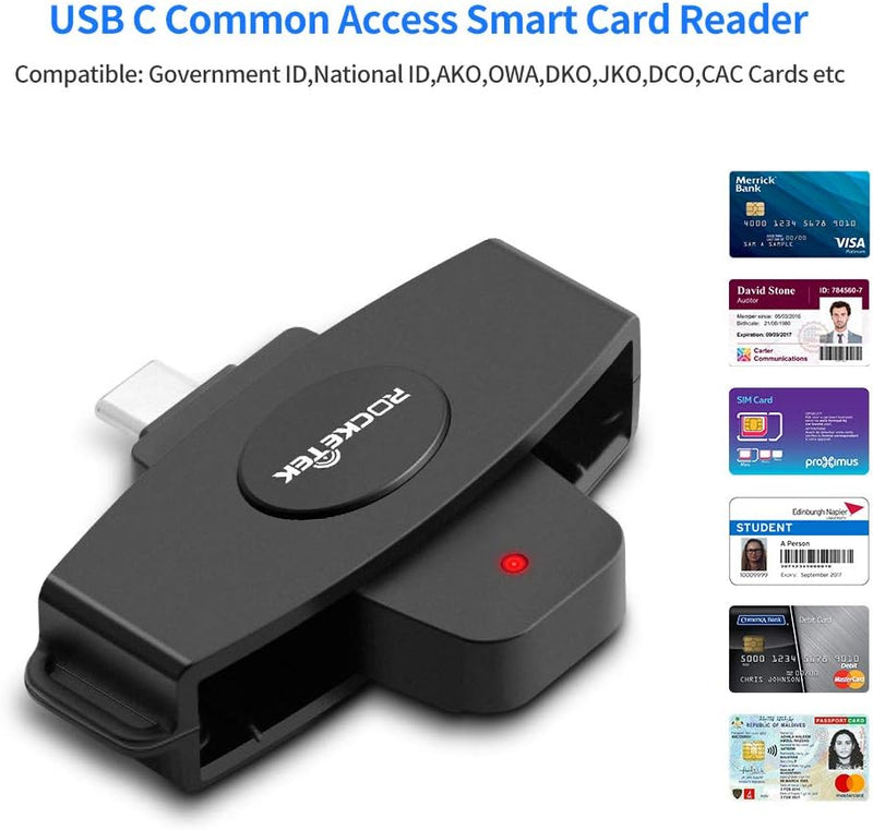 NÖRDIC USB-C Smartkort- och SIMkortläsare ISO7816 IDkort EMV Creditkort