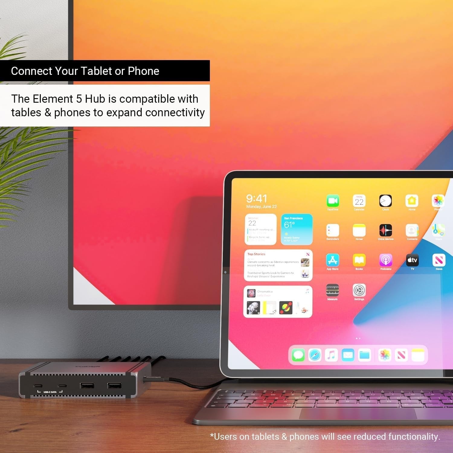 CalDigit E5 Thunderbolt 5 Element 5 Hubb 9-Port 4x Thunderbolt 5/USB4 v2 Portar 3x USB-A & 2x USB-C 10G, Single 8K, Dual 6K/8K,  Dual 4K@240Hz, 90W