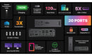 CalDigit TS5 Plus - 20 Portar Thunderbolt 5 Dockningsstation, 140W Laddning, 3X 80Gb/s Thunderbolt 5, 10x 10Gb/s USB Portar