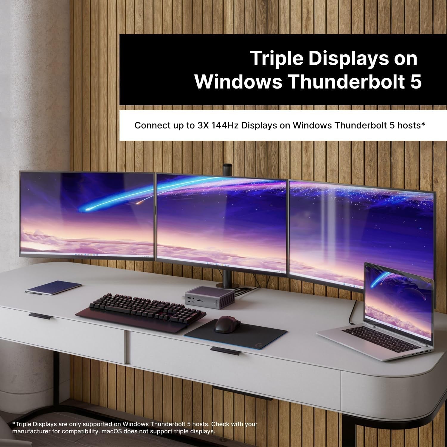 CalDigit TS5 Plus - 20 Portar Thunderbolt 5 Dockningsstation, 140W Laddning, 3X 80Gb/s Thunderbolt 5, 10x 10Gb/s USB Portar