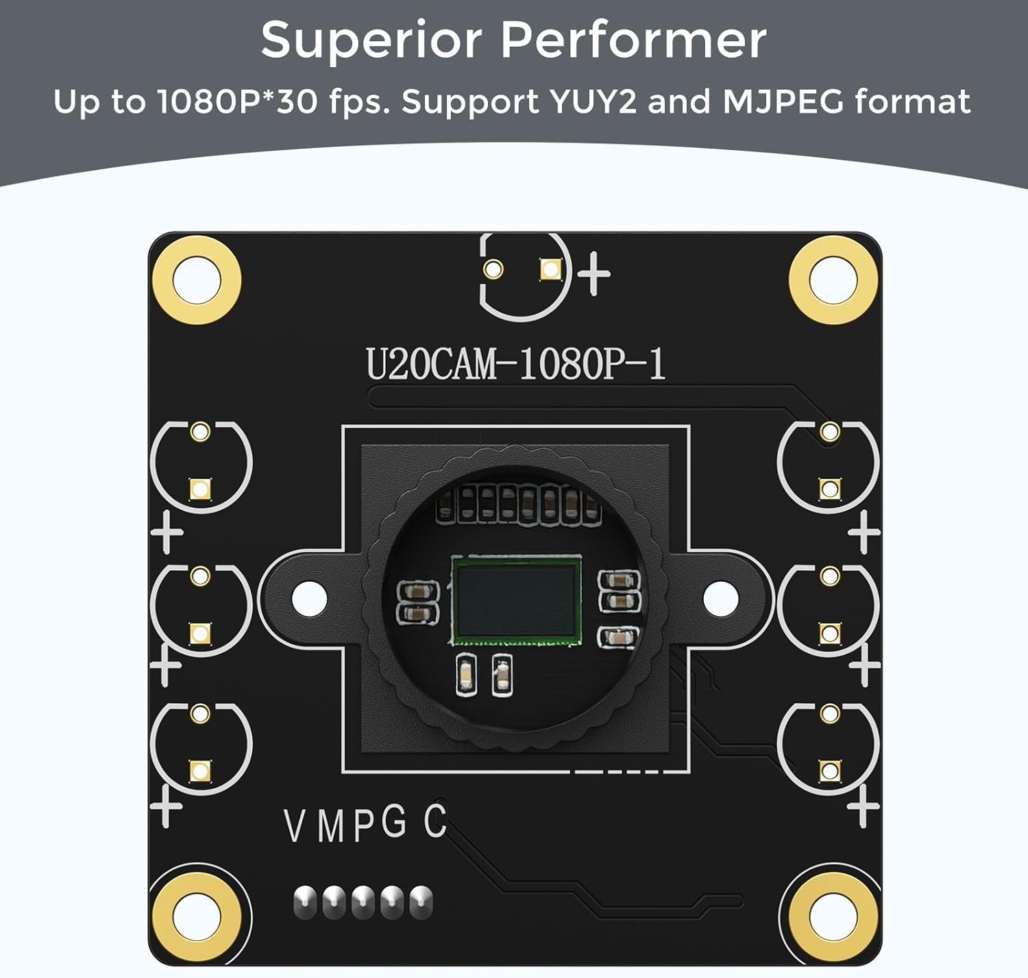 Camera Modul 1080P USB2.0 UVC 130° Wide Angle, Plug & Play for PC, Raspberry Pi, Jetson Nano and SBCs. Supports Windows, Linux, Android and Mac OS.