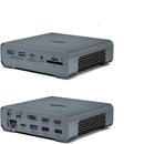 NÖRDIC 1 till 16 USB-C dockningstation trippla monitorer 2xHDMI 1xDP 4K60Hz 7xUSB 1xUSB-C PD65W 1xRJ45 1xAudio 1xSD 1xMicro SD Thunderbolt 3/4 USB4