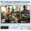 NÖRDIC 50cm Displayport 1.4 till HDMI 2.1 8K60Hz 4K120/144Hz Dynamic HDR 32.4Gbps Dolby ATMOS