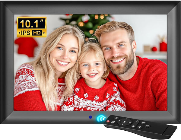 Digital Photo Frame 10.1 Inch Electronic Photo Frame 1280 x 800 IPS without WiFi with Remote Control Supports USB or SD Card