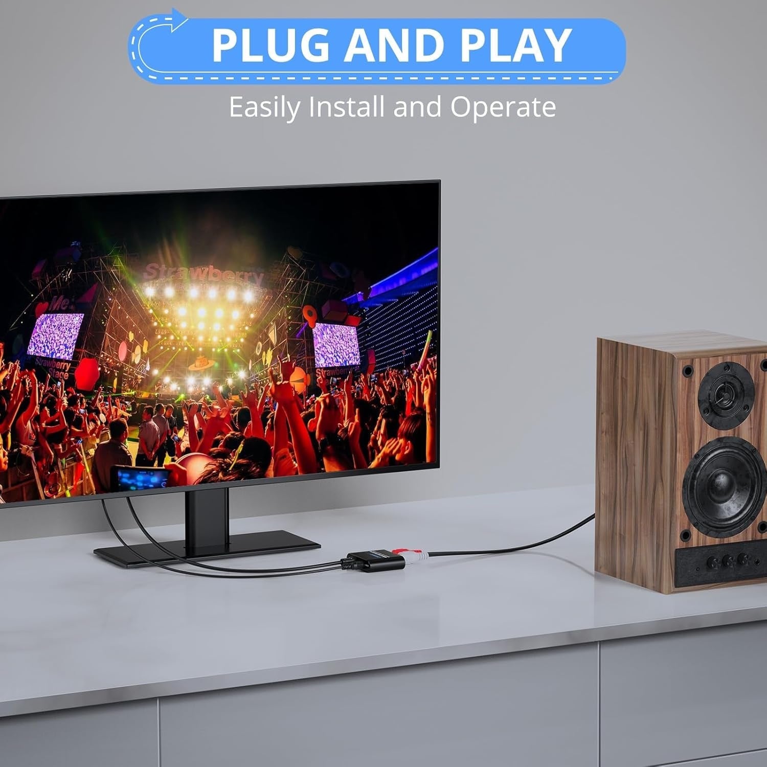Digital till Analog Ljud-omvandlare, 192kHz Optisk till RCA, Optisk till 3.5mm DAC, SPDIF/Toslink