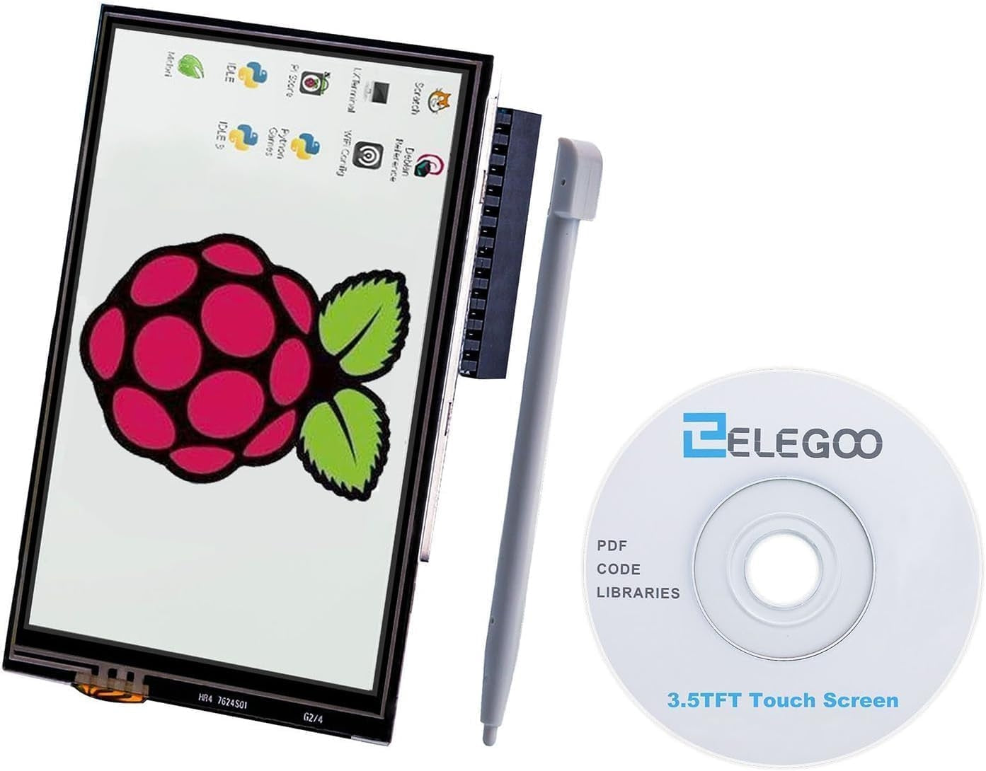 Display 3.5 Inch TFT LCD Touch Screen Monitor 480 x 320 for Raspberry Pi with All Data and Touch Pen SPI Interface