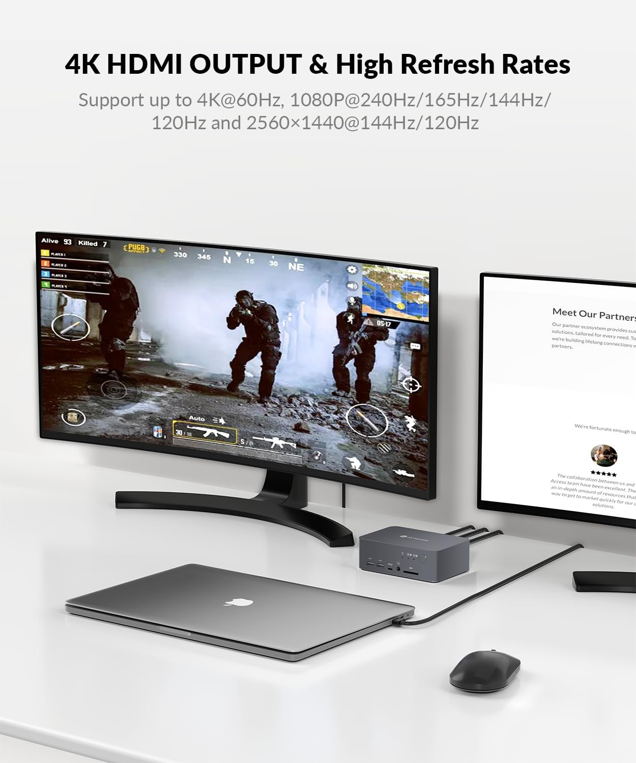 AV Access iDock C10 Dockningsstation och KVM-switch 2 till 2 USB-C & DP+HDMI till HDMI, 4K60Hz, 5x USB-A, 1x USB-C PD 60W, 3.5mm AUX, SD-kortplats och Toslink