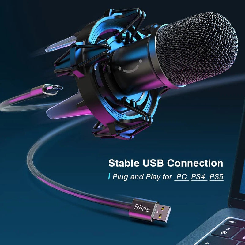 FIFINE K651 USB RGB Dynamic MIC Bundle with RGB Shock mount