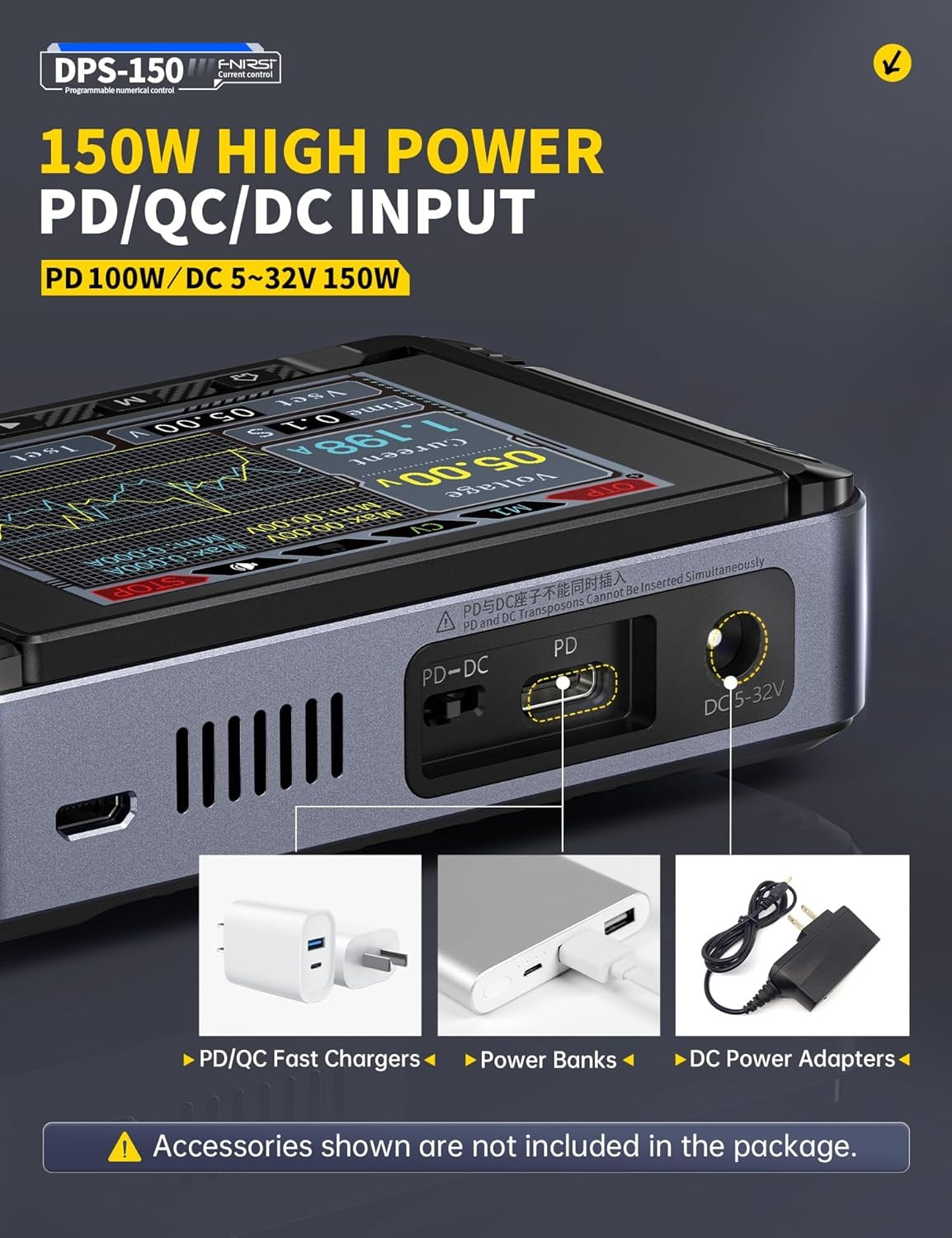 FNIRSI Mini DC justerbar CNC programmerbar reglerad switchad strömförsörjning