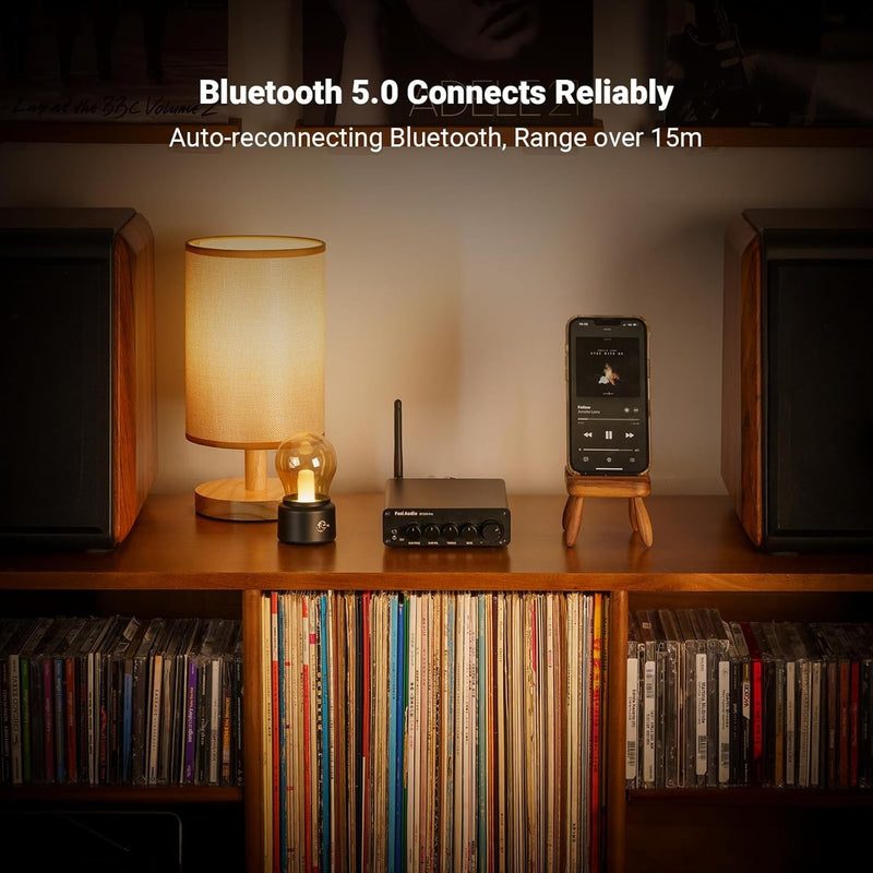 Fosi Audio Hi-Fi Bluetooth 5.0 Stereo Audio Receiver Förstärkare 2.1 Channel Class D Integrated Amp 2X165W