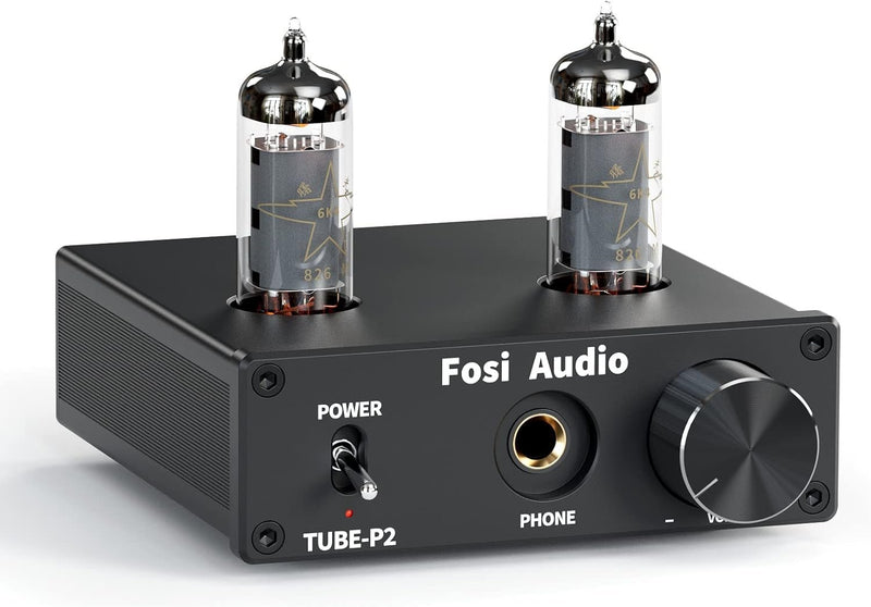 Fosi Audio P2 Headphone Amplifier Vacuum Tube Headphone Amp Mini Hi-Fi Stereo Audio