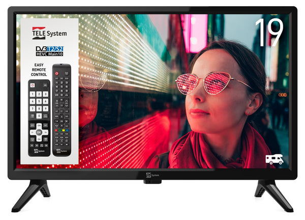 Full HD TV 19 tum 12V DC 100-240V för båt husvagn husbil DVB-T2 DVB-S2 VESA 100x100 PALCO 19LS13