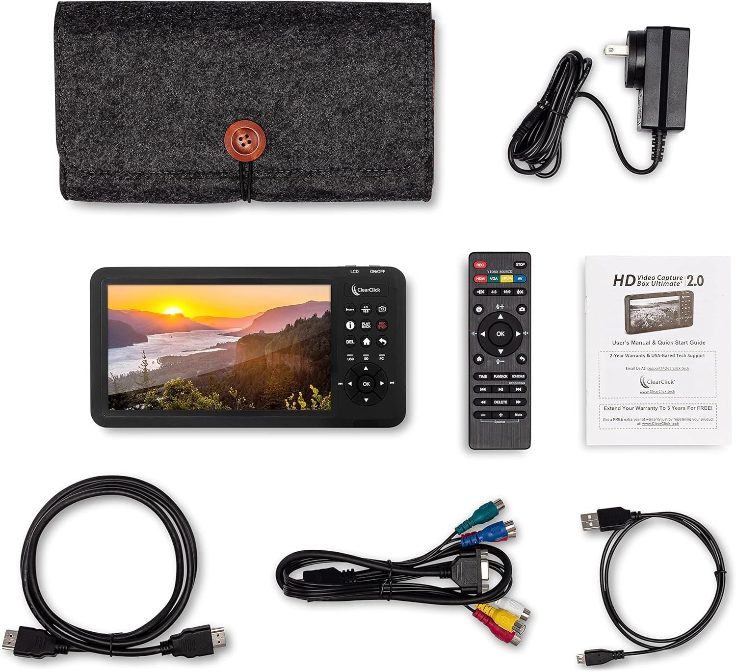 HD-Videoinspelnings box, Video från HDMI, RCA, VHS, VCR, DVD, Videokamera, Hi8