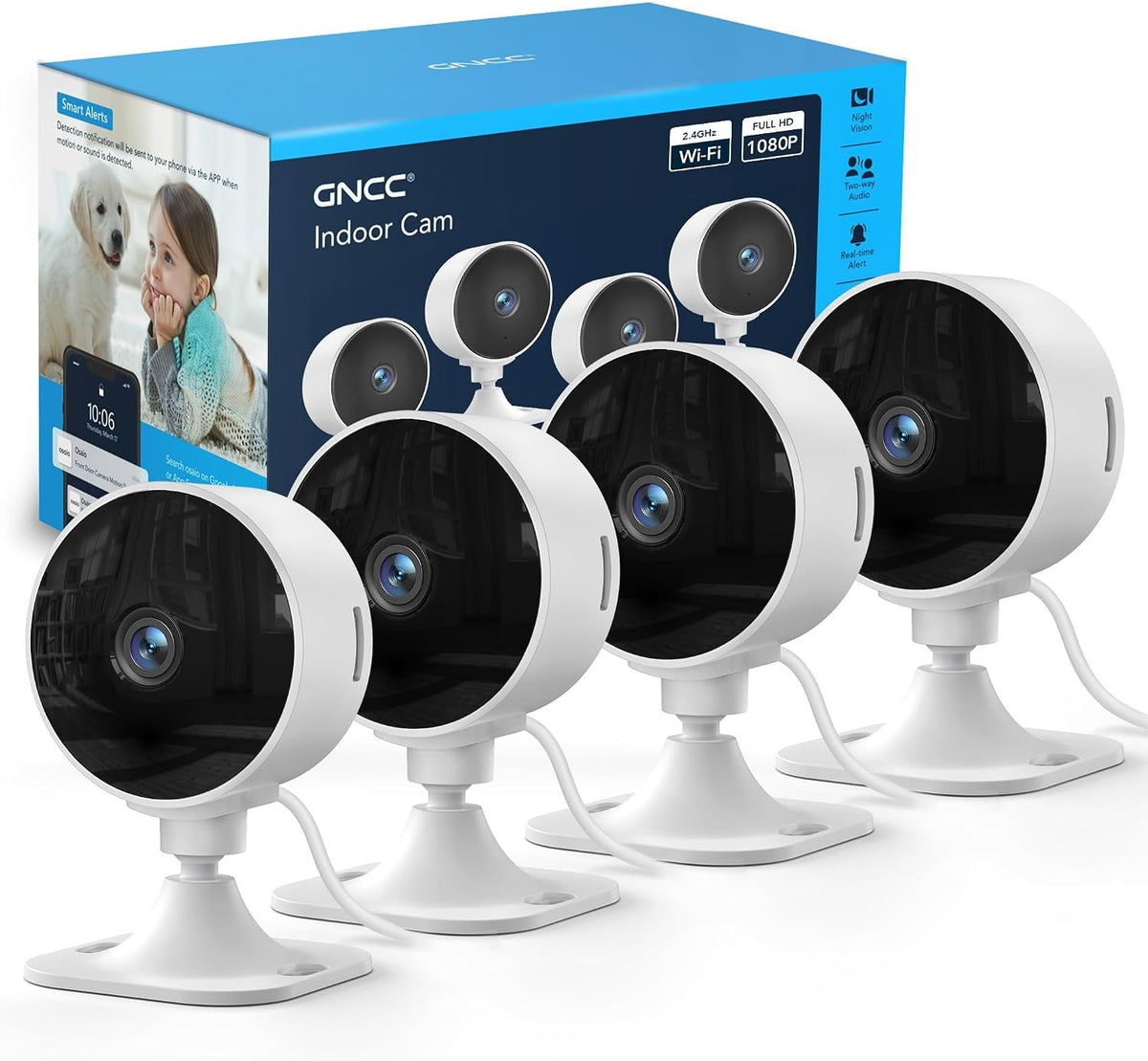 Indoor Surveillance 1080P Camera 4-pack