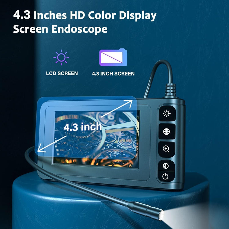 NÖRDIC Industriell endoskopkamera 4,3" skärm med 8 LED-lampor, kabel 5m 8mm, IP67 Vattentät kamera