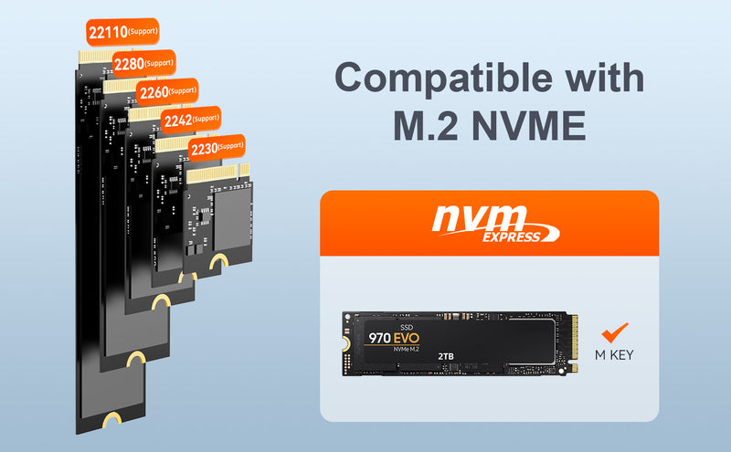Maiwo USB-C 3.2 Dockingstation för NVMe M.2 SSD 10Gbps