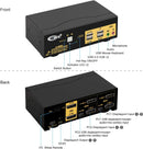 KVM 2x2 DP Switch Dual Monitor Displayport 1.2 4K60Hz 4:4:4 med 2xaudio och 4xUSB-A