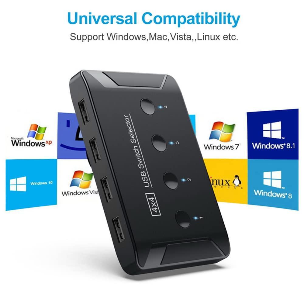 NÖRDIC 4 till 4 USB-A Switch USB3.0 5Gbps