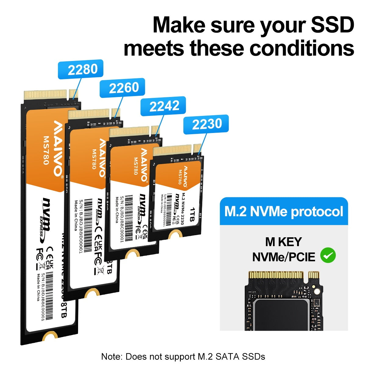 MAIWO 4-plats M.2 NVMe SSD USB4.0 Dock, Klonare/Duplicator, Stöder 1-till-3 Offline-kloning & Programvaru-RAID, 40Gbps kompatibel med Thunderbolt 4/3