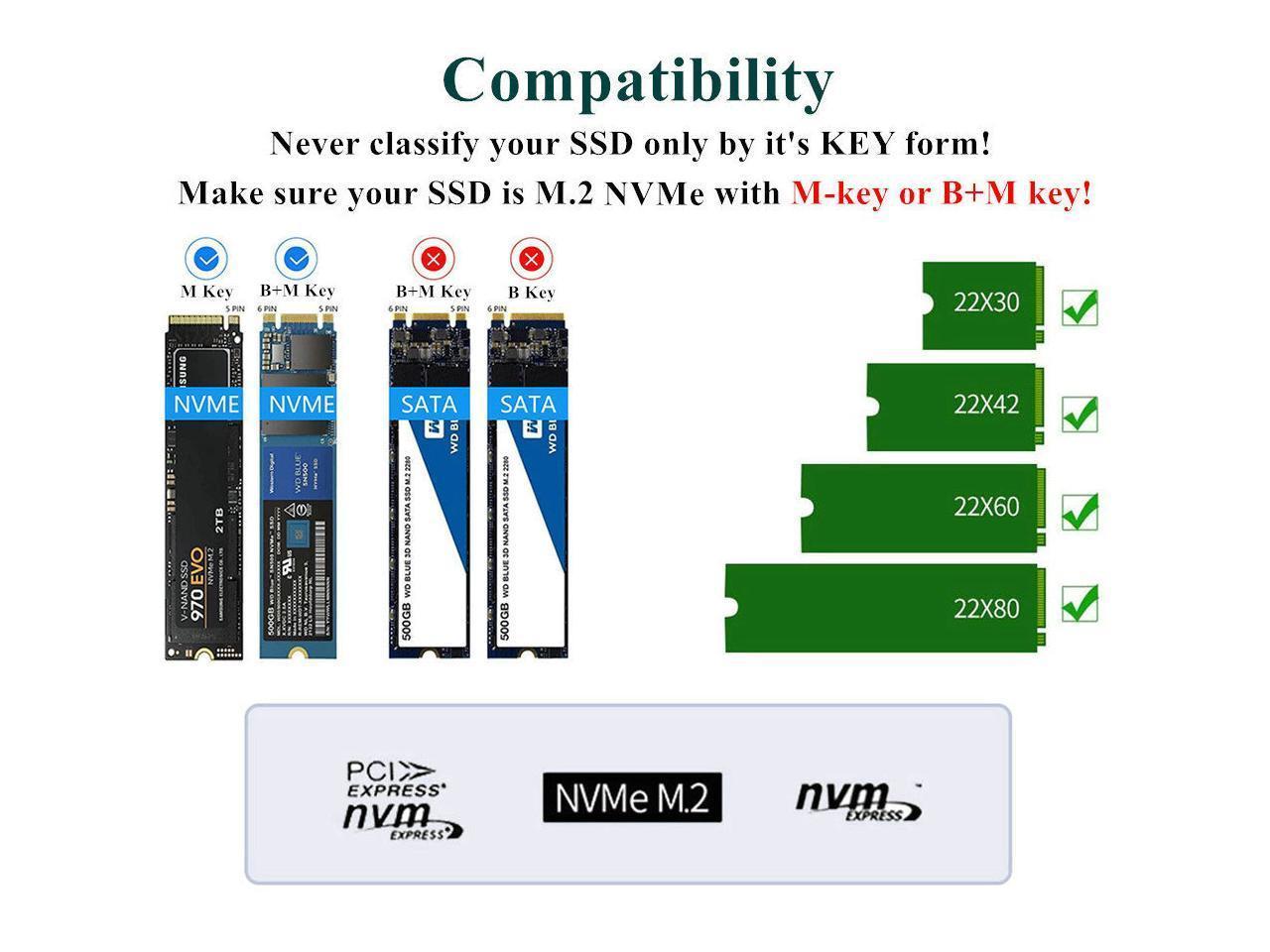 Maiwo K3016P dockingstation för hårddiskkloning of NVMe SSD 1:1 USB3.2 Gen2 10Gbps M-Key och B+M Key