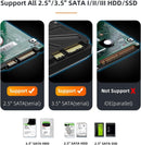 Maiwo K3082H USB 3.1 GEN1 5Gbps Dockningsstation för 2st 2,5-3,5 SATA HDD SSD upp till 14TB med stöd för UASP 3xUSB3.1 hubb